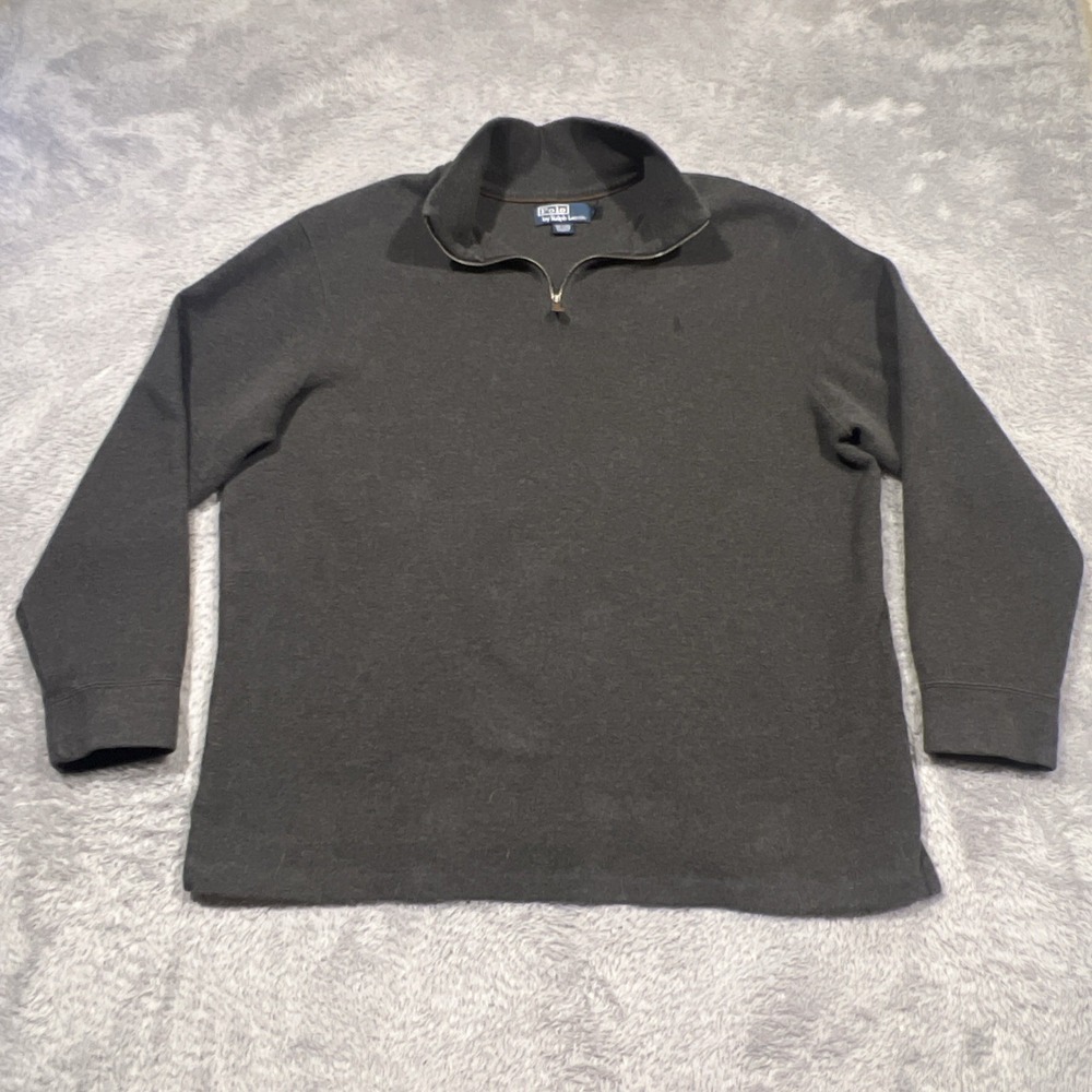 Polo Ralph Lauren 1/4 Zip Pullover Cotton Charcoal Gray Old Money Preppy Men XXL
